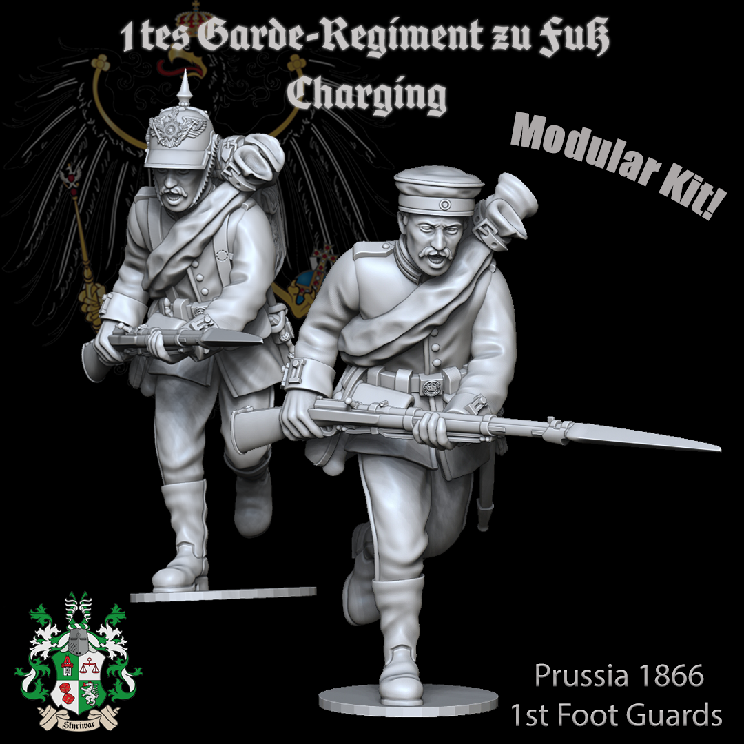 Prussian 1tes Garde-Regiment zu Fuß Charging (4Variants: Full & Light-Kit-Versions!)